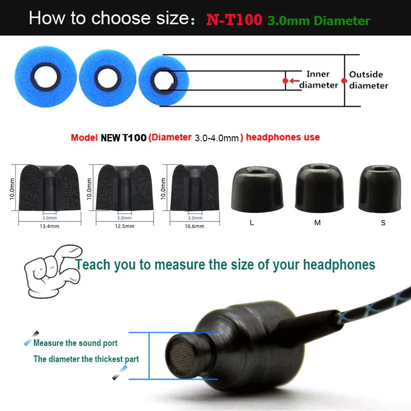 20Pairs ANJIRUI T100 Memory Fo - огляд і ціна Earphone Foam Tip